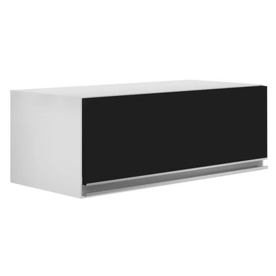 Armário de Cozinha Aéreo Geladeira 70cm Basculante Mavi L06 - D'Ross Branco e Preto