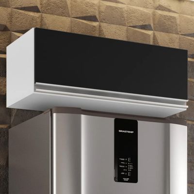 Armário de Cozinha Aéreo Geladeira 70cm Basculante Mavi L06 - D'Ross Branco e Preto