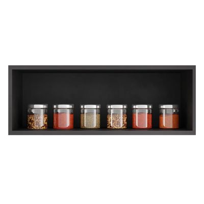 Armário de Cozinha Aéreo Geladeira 70cm Basculante Mavi L06 - D'Ross Preto e Cinza