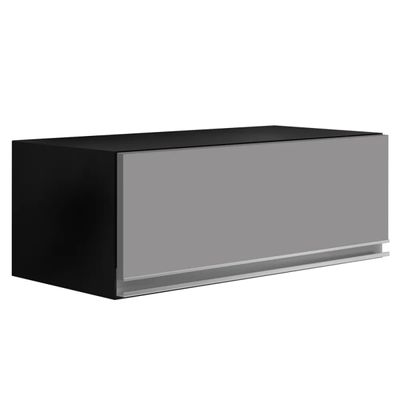 Armário de Cozinha Aéreo Geladeira 70cm Basculante Mavi L06 - D'Ross Preto e Cinza
