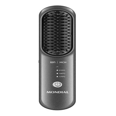 Escova Alisadora Portátil Space Shine Go Mondial Cinza Bivolt - EA-08 Bivolt