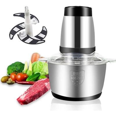 Processador Alimentos 2L 850W Aço Inoxidável 2 Velocidades Picar Moer Liquidificar para Cozinha