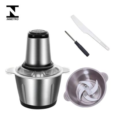 Processador Alimentos 2L 850W Aço Inoxidável 2 Velocidades Picar Moer Liquidificar para Cozinha