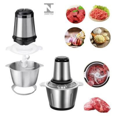 Processador Alimentos 2L 850W Aço Inoxidável 2 Velocidades Picar Moer Liquidificar para Cozinha