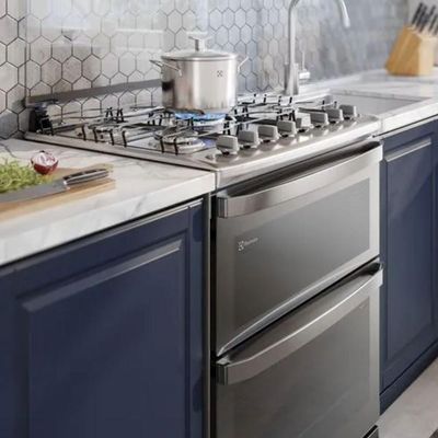 Fogão de Piso 5 Bocas Gás GLP Electrolux FE5DC Mesa Inox Cinza 110V