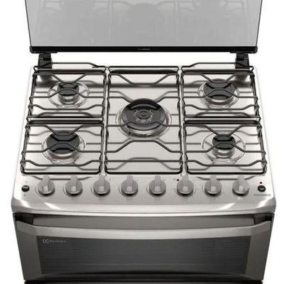 Fogão de Piso 5 Bocas Gás GLP Electrolux FE5DC Mesa Inox Cinza 110V