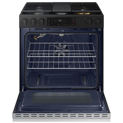 Fogão de Piso 5 Queimadores a Gás Samsung Série 3 Wi-Fi Forno 170L Preto Inox 110V
