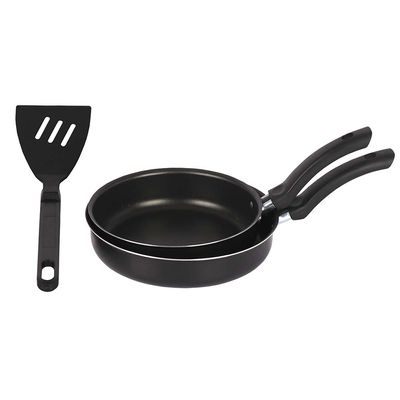 Conj Frigideiras Antiaderente 18 e 20 Espátula Preto Nacional