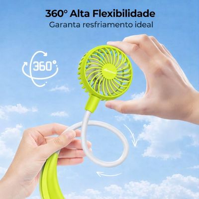 Kit Verão Conforto: Mini Ar Condicionado Portátil + Ventilador de Pescoço