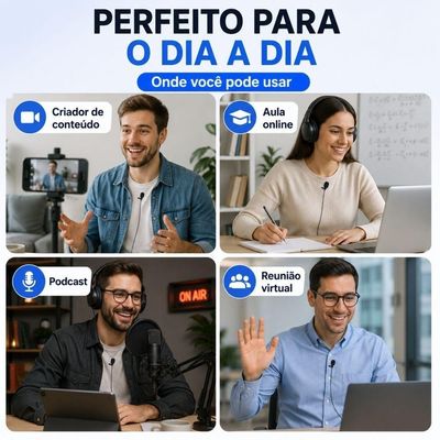 Microfone de Lapela USB Tipo C Smart Lions com Captação Nítida e Cabo 1,5M Preto