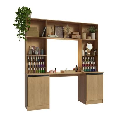 Mesa de Manicure Retangular Smart Moderno 5 Prateleiras 180CM Amadeirado Multimóveis