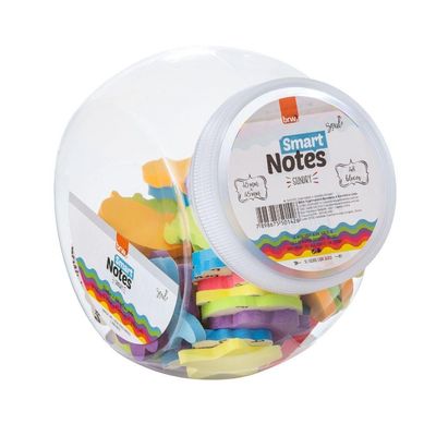 Bloco de Recado Autoadesivo BRW Smart Notes Sundry Formas 50 Folhas Pote com 48 Unidades Colorido
