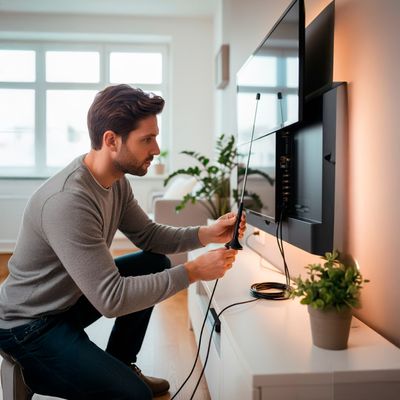 Antena Portátil Interna Compacta TV Digital HD Amplificada - Sinal Estável e Imagem em Alta Definição
