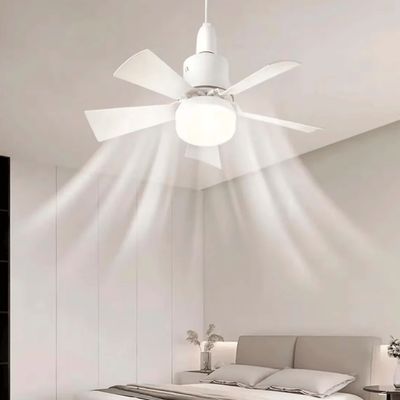 Ventilador de Teto Silencioso 6 Pás Lâmpada 60W 3000K-6500K