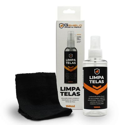 Kit Spray Bactericida Limpa Telas 150ml + Flanela Microfibra Peluciada - Celular, Notebook, TV, Tablet, Óculos - ANVISA | Grip Clean