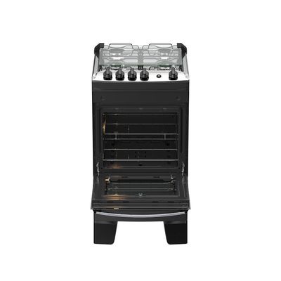 Fogão 4 Bocas Atlas Agile Up Automático Mesa Inox Preto Bivolt