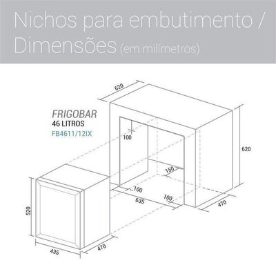 Frigobar Suggar FB4611IX 46L Inox 110V
