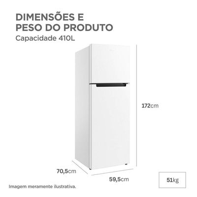 Geladeira Midea Duplex Cycle Defrost Inverter 410L Branco MDRT554EVF012 220V
