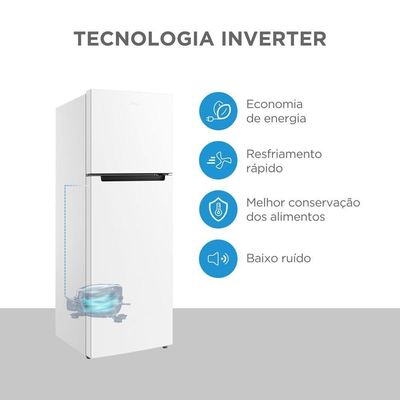 Geladeira Midea Duplex Cycle Defrost Inverter 410L Branco MDRT554EVF012 220V