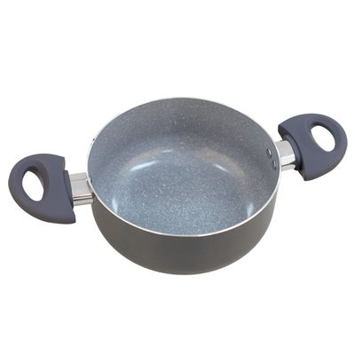 Caçarola 18cm Cerâmica Tampa de Vidro CV202378 Cazza Cinza