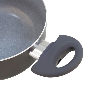 Caçarola 18cm Cerâmica Tampa de Vidro CV202378 Cazza Cinza
