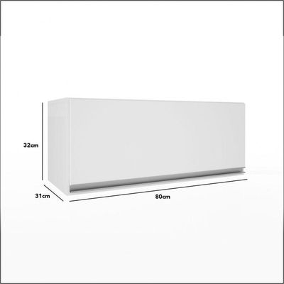 Armário Top Class Geladeira 0,80 1 Porta Basculante Branco Brilho Batrol