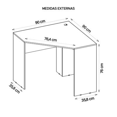 Mesa De Computador Cubic Canto Office Caemmun Branco