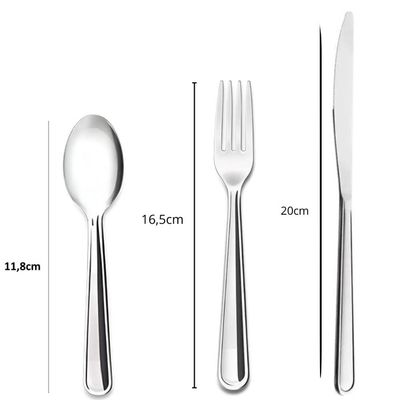 Jogo 36 peças Talheres para Sobremesa Chá Inox Brinox Modena Garfo Faca Colher Mesa Posta Inox