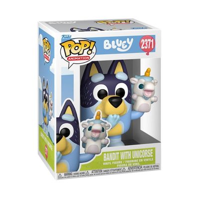 Boneco Funko Pop! Bluey  - Bandit Com Unicornio