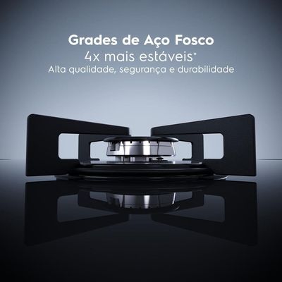 Cooktop 4 Bocas Electrolux KE4GR Efficient Mesa de Vidro Grade de Aço Preto / Bivolt