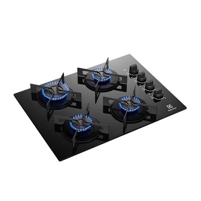 Cooktop 4 Bocas Electrolux KE4GR Efficient Mesa de Vidro Grade de Aço Preto / Bivolt