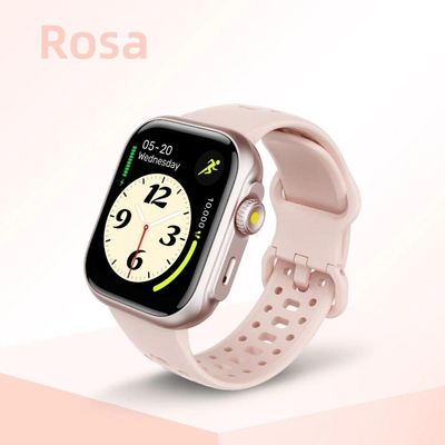 Smartwatch D20 Krikiai Tela 1,85 HD com Monitoramento de Saúde Bateria 7 Dias Rosa