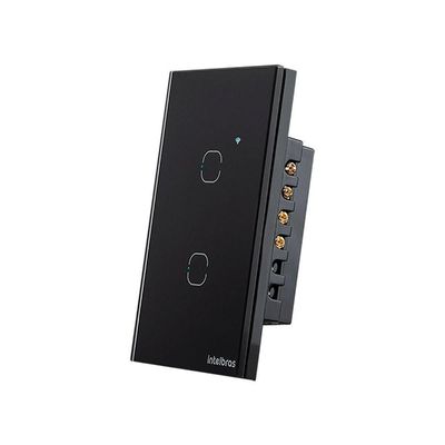 Interruptor Smart Zigbee Touch EZS 1002 4850048 com Controle por Aplicativo Preto Intelbras