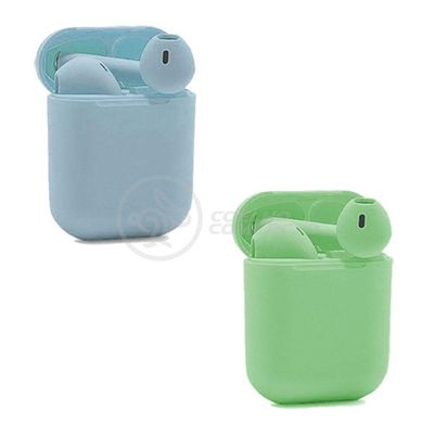 Kit Fone de Ouvido sem Fio Smart Bracelet Inpods 12 TWS Estéreo com Bluetooth V5.0 Verde e Azul