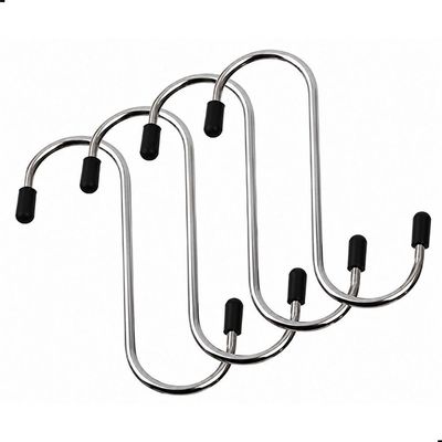 Gancho Multiuso Kit com 4 Ganchos Tipo S Metal Organizador para Guarda Roupa Inox Smart Lions