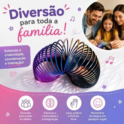 Brinquedo Mola Maluca Espacial Movimento Divertido Colorido Smart Lions 7.5CM