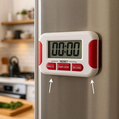 Timer Culinário Hauskraft Digital 90min com Imã para Geladeira Branco Plástico e Metal Analógico