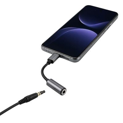 Conversor Tipo C para P2 3,5mm MDM Compatível com Smartphone Tablet Preto 1 Unidade