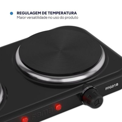 Fogão Elétrico 2 Bocas Britânia FFG01B Ferro Fundido Automático Preto 110V