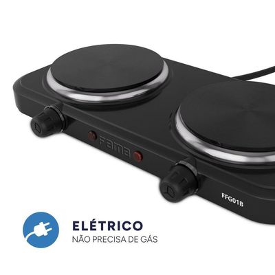 Fogão Elétrico 2 Bocas Britânia FFG01B Ferro Fundido Automático Preto 110V