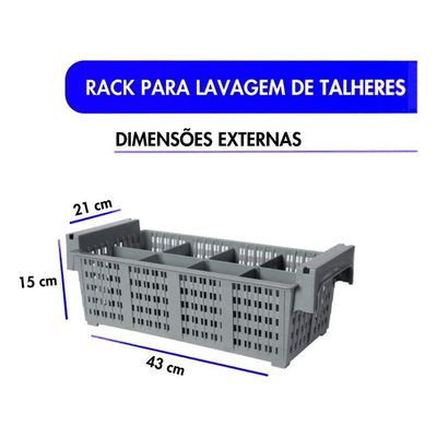 Rack para Talheres Rack para Talheres 8 Compartimentos em Polipropileno para Lavadoras de Louças