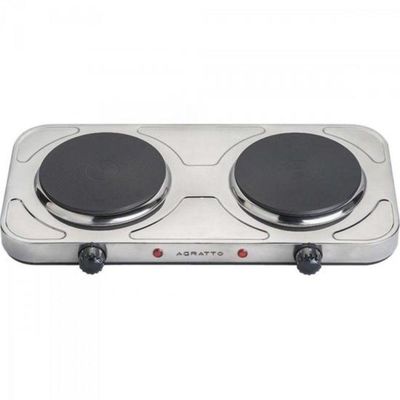 Fogão Elétrico de Mesa FM02 2000W 220V em Aço Inoxidável Cinza Agratto