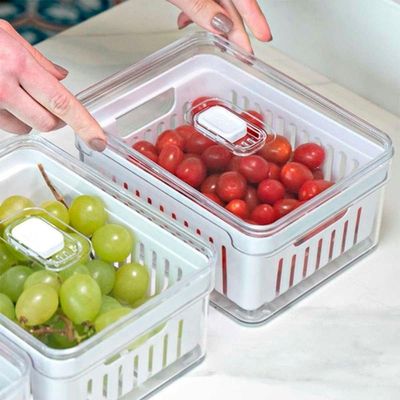 Kit 4 Organizadores KT4OB22 Acrílico 2,2L Geladeira Armário Branco Clear
