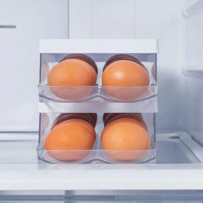 Organizador de Geladeira Clear Fresh 14 Ovos Movimento Automático Transparente