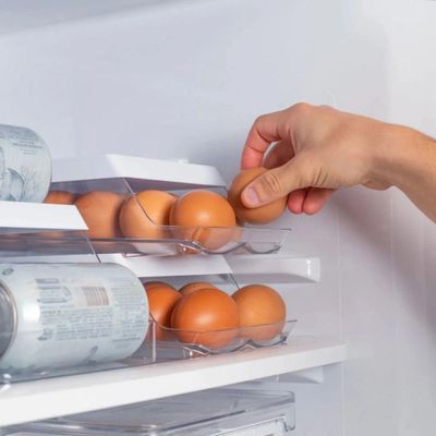 Organizador de Geladeira Clear Fresh 14 Ovos Movimento Automático Transparente