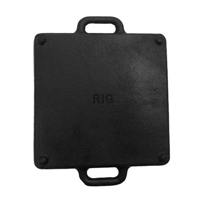 Bifeteira 1012-RIG Lisa Quadrada em Ferro Fundido com Alça para Fogão e Churrasqueira Preto Rig