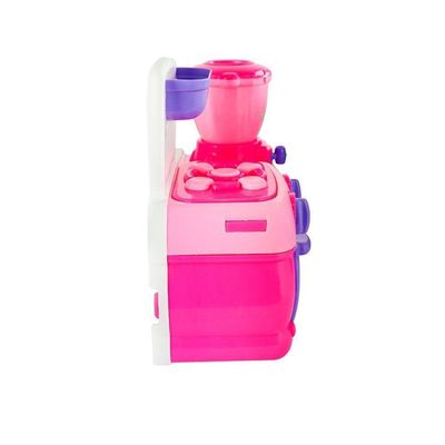 Mini Cozinha Infantil com Fogão Forno e Acessórios Rosa com Botões Sonoros JP Brink
