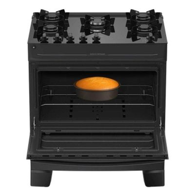 Fogão 5 Bocas Monaco Top Glass Atlas Preto Bivolt