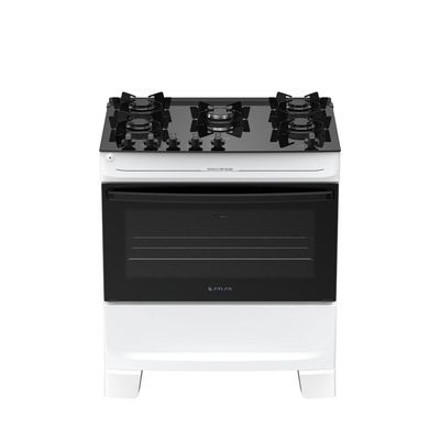 Fogão 5 Bocas Atlas Mônaco Top Glass Automático Mesa De Vidro Branco Bivolt