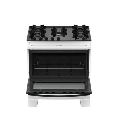 Fogão 5 Bocas Atlas Mônaco Top Glass Automático Mesa De Vidro Branco Bivolt